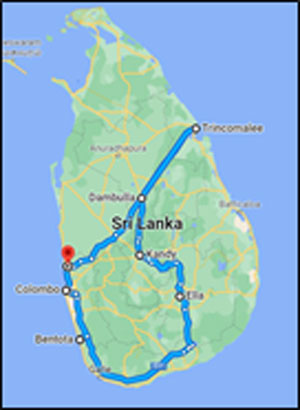 Best of Srilank Route Map